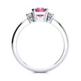 thumbnail image 3 of SuperJeweler 2 1/2 Carat Octagon Shape Created Pink Sapphire and Diamond Ring In Sterling Silver For Women, 3 of 6