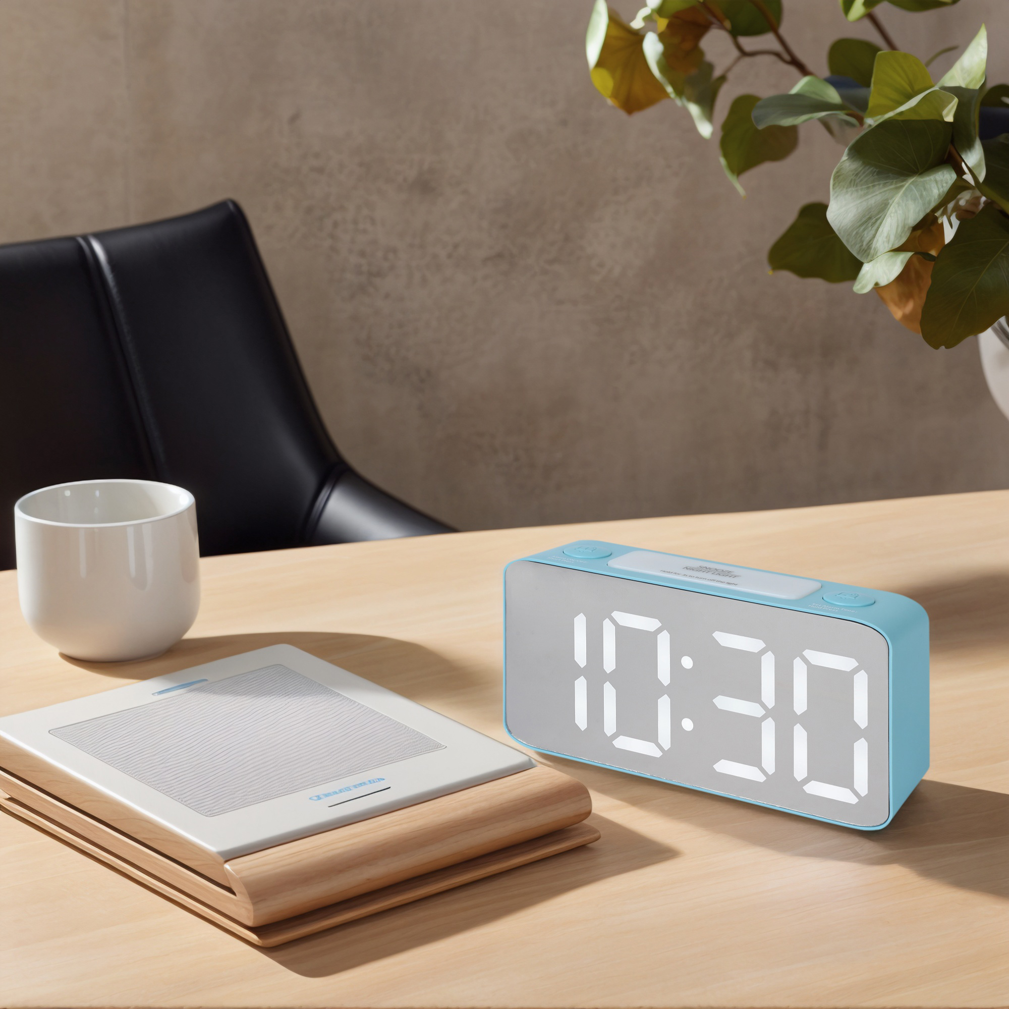 Unique Bargains Adjustable Brightness Digital Alarm Clock Blue 6.5"L x 1.77"W x 3.14"H