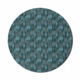 thumbnail image 1 of Ethnic Mouse Pad for Computers, Striped Hand Drawn Pattern Based on a Traditional Ornament, Round Non-Slip Thick Rubber Modern Gaming Mousepad, 8" Round, Teal Bluegrey Dark Brown, by Ambesonne, 1 of 2