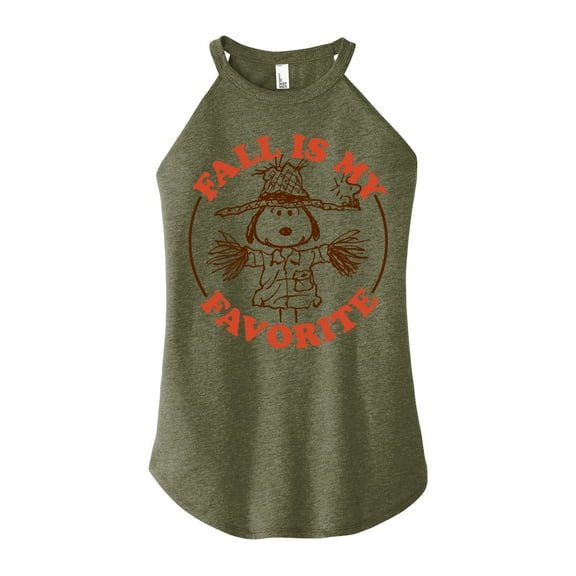 Peanuts - Fall Is My Favorite- Juniors High Neck Tank Top