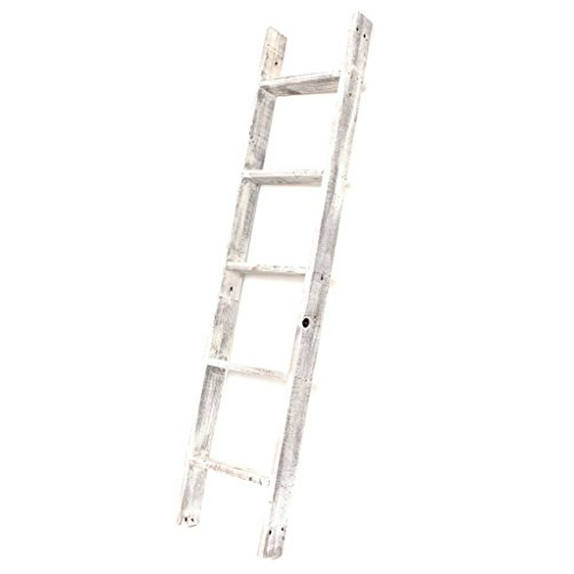 BarnwoodUSA Rustic Farmhouse Blanket Ladder Our 5 ft Ladder can be Mounted Horizontally or Vertically and is Crafted from 100 Recycled and Reclaimed Wood No Assembly Required White Walmart