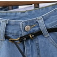 thumbnail image 5 of Maynos Women's Retro High Waisted Rolled Denim Jean Shorts with Pockets, 5 of 13