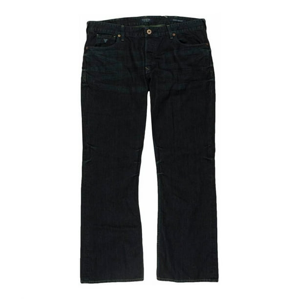 GUESS Hombre Falcon Slim Boot Cut Jeans Azul 40W x 30L Guess Corte de bota Walmart en linea