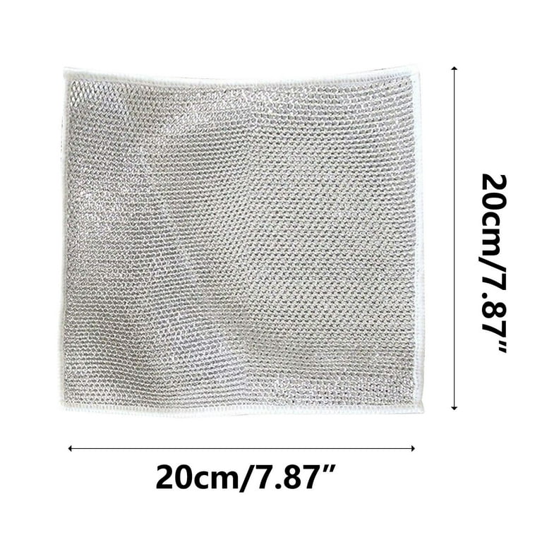 Daiosportswear Silvr Wire Rag Cleaning Cloth Non-stick Oil Rag Kitchen  Stove Dishwashing Pot Cleaning Cloth 