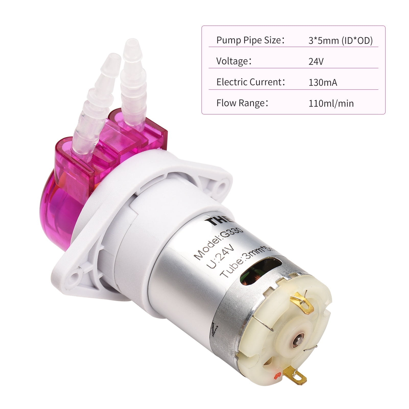 Peristaltic Pump Dosing Pump Mini Pump Liquid Self-priming Water Pump Silicone Tube for Aquarium Tank Lab Chemical Analy ,Adjustable Flow Rate