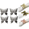 thumbnail image 3 of Fennco Styles Garden Butterfly Metal Napkin Rings, Set of 4 - Gold Decorative Napkin Holders for Home, Dining Table, Christmas Décor, Holiday, Family Gathering and Special Occasion, 3 of 5