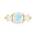 thumbnail image 4 of Rosec Jewels Engagement Ring - Cushion Cut Ethiopian Opal Solitaire Ring with Moissanite (2.75 CT), 18K Yellow Gold, US 4.00, 4 of 9