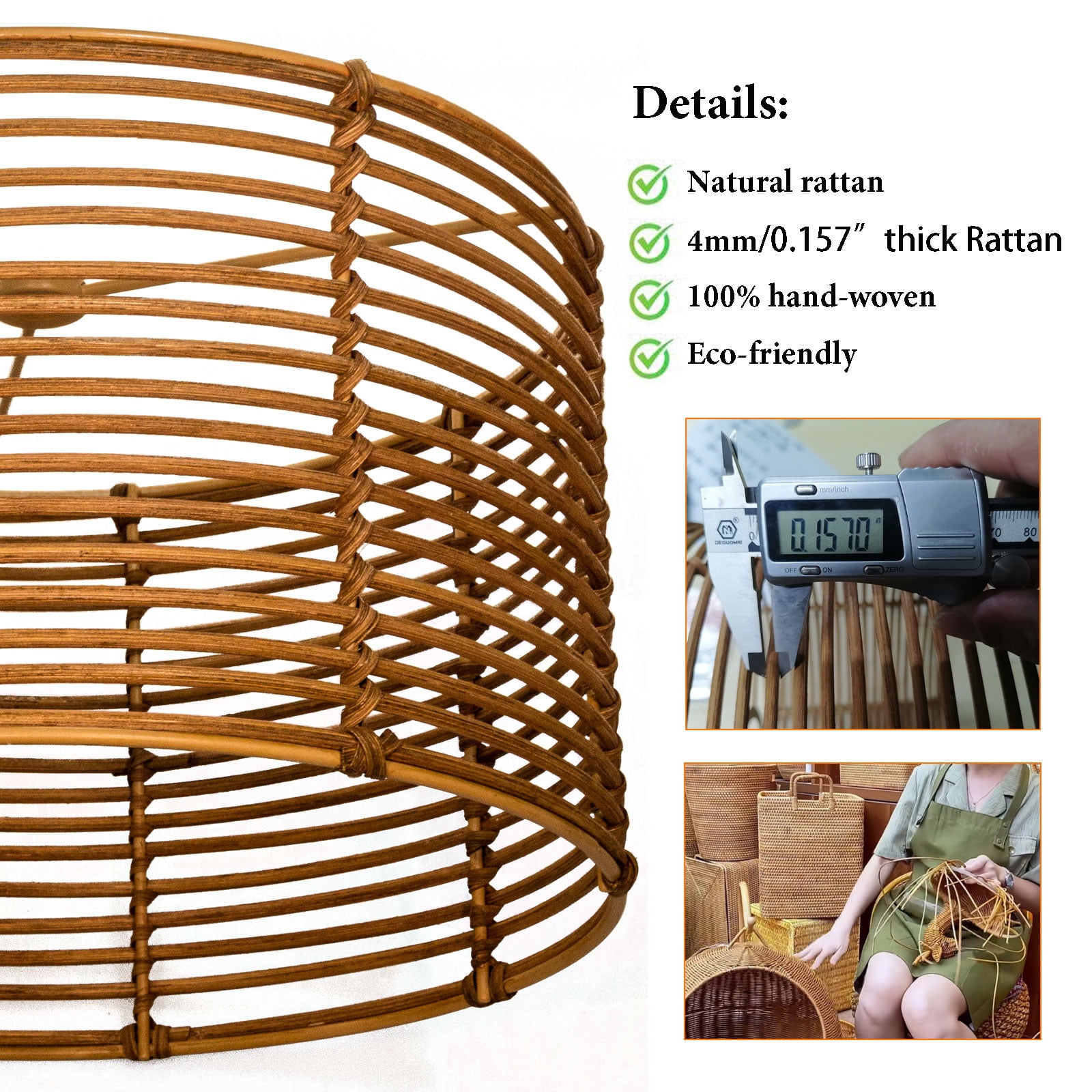 Spider Natural Woven Lamp Shades For Table/Bedside Lamps