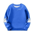 thumbnail image 2 of JUSLIO Hoodies for Girls Fall/Winter Solid Color Hoodless Sweatshirt Athletic Fall/Winter Long Sleeve Tops Sweatshirts Blue(12 Months）, 2 of 5