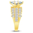thumbnail image 6 of Solid 14k Yellow Gold Marquise Cut Wide Three Row Solitaire Engagement Ring CZ Cubic Zirconia (2.50cttw., 1.50ct. Center) , Size 7, 6 of 7
