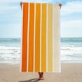 thumbnail image 2 of Superior Faded Stripes Cotton Absorbent Oversized Beach Towel, Yellow, 2 of 8