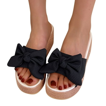 

〖Yilirongyumm〗 Black 41 Sandals Women Fashion Womens Breathable Lace Up Shoes Thick Soled Wedges Casual Sandals