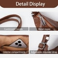 thumbnail image 5 of Sunyuer Women Vintage Soft PU Leather Hobo Bag, 3-in-1 Convertible Shoulder Crossbody Backpack Purse, Large Capacity Casual Commuter Tote Handbag with Cute Bear Charm, 5 of 7