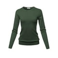 thumbnail image 1 of FashionOutfit Women's Solid Basic Viscose Nylon Crew Neck Sweater Top, 1 of 1