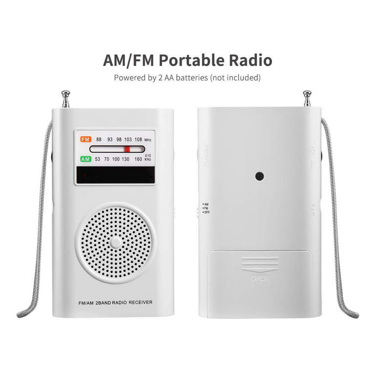 Portable mini television, black and white portable TV and AM/FM radio