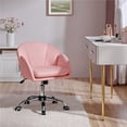 thumbnail image 5 of Yaheetech Swivel Rolling Desk Chair Makeup Vanity Chair with Armrests, Simple Pink, 5 of 9