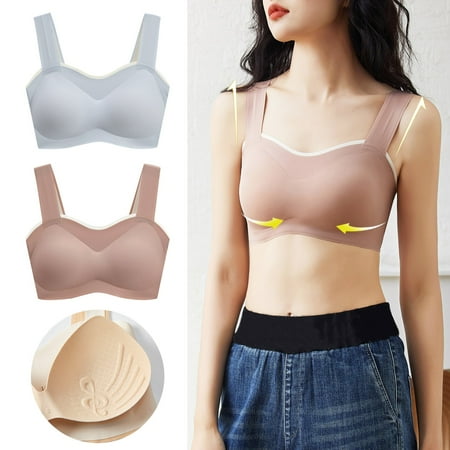

eczipvz Plus Size Lingerie Seamless Bra Wireless Bra for Women Convertible Strap Ultra Comfort Bra V Neck Invisible Bralette Blue Coffee XXL