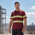 thumbnail image 2 of Premium High Visibility Hi Vis Reflective Safety Work Shirts - Half Sleeve (3X-Large, Maroon), 2 of 2
