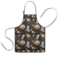 Nightmare Before Christmas Halloween Pattern Kids Aprons for Girls and Boys,Adjustable Neck Strap Toddler Aprons for Kids Cooking Baking,23.6"x19"