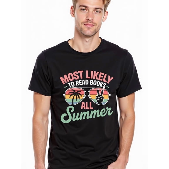 greennik Summer Reading Vibes for men Crew neck T-shirts black graphic tees summer Hip-hop street style Wearable year-round Funny Unisex Shirt Graphic tshirts