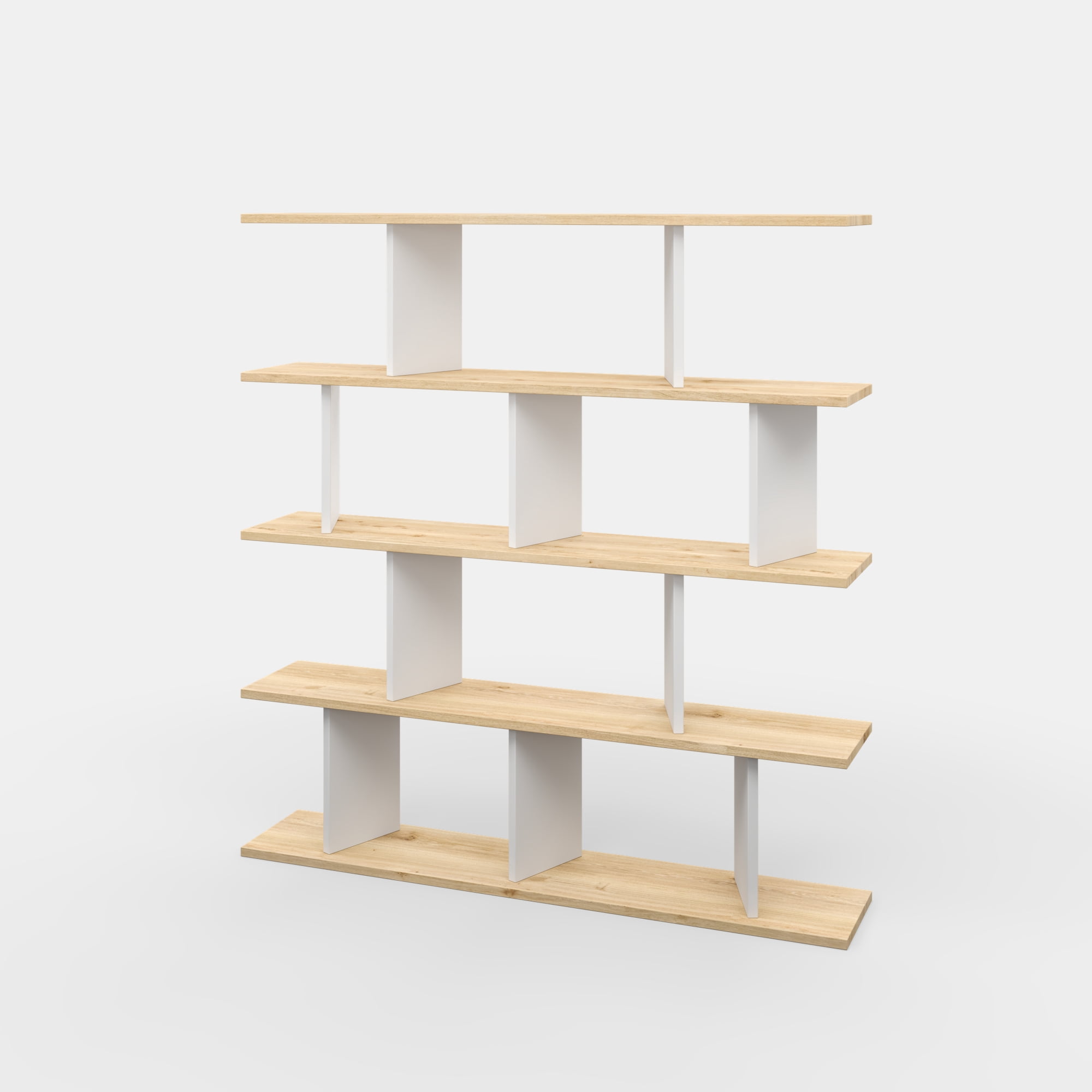 Ada Home Decor Jorin 4 Tier Bookcase, Oak/White