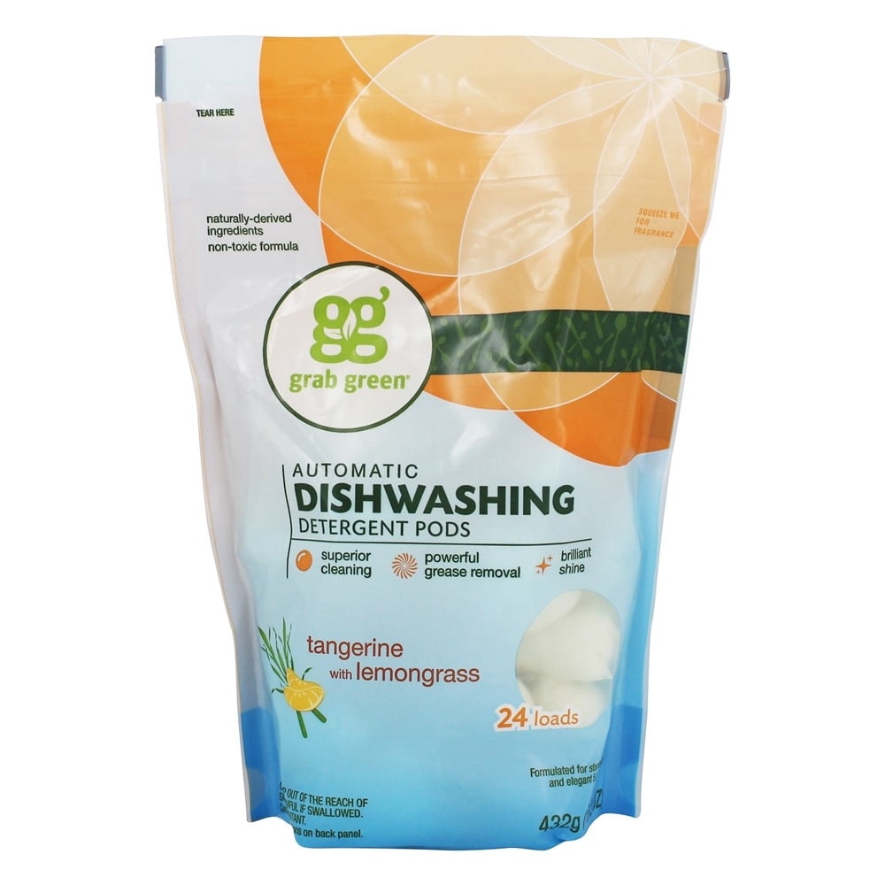 Grab Green Automatic Dishwashing Detergent Pods 24 Loads Tangerine