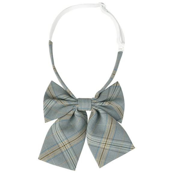 INSPIRE CHIC Women's Pre-tied Bowties Adjustable Colorful Plaid Tartan Checked Bow Ties for Costume Slate Blue