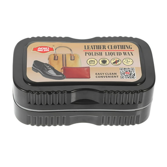 RAGUPEL 1 Pair Double-sided Shoe Polish Sponge High Density Sponge Leather Shoes Brush Cleaning Shoe Wax Brush Cleaner Tool