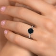 thumbnail image 4 of Gem Stone King 10K White Gold Black Onyx and Lab Grown Diamond Engagement Ring for Women | 1.85 Cttw | Round 8MM | Gemstone December Birthstone | Size 7, 4 of 6