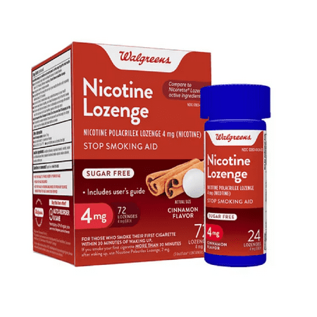 Walgreens Nicotine Polacrilex Lozenges, 4mg Cinnamon 72 ct