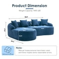 thumbnail image 3 of HUTWIFE 100" Modern Luxury Plush Chenille Sofa With 4 Throw Pillows For Living Room Bedroom Apartment, navy blue, 3 of 9