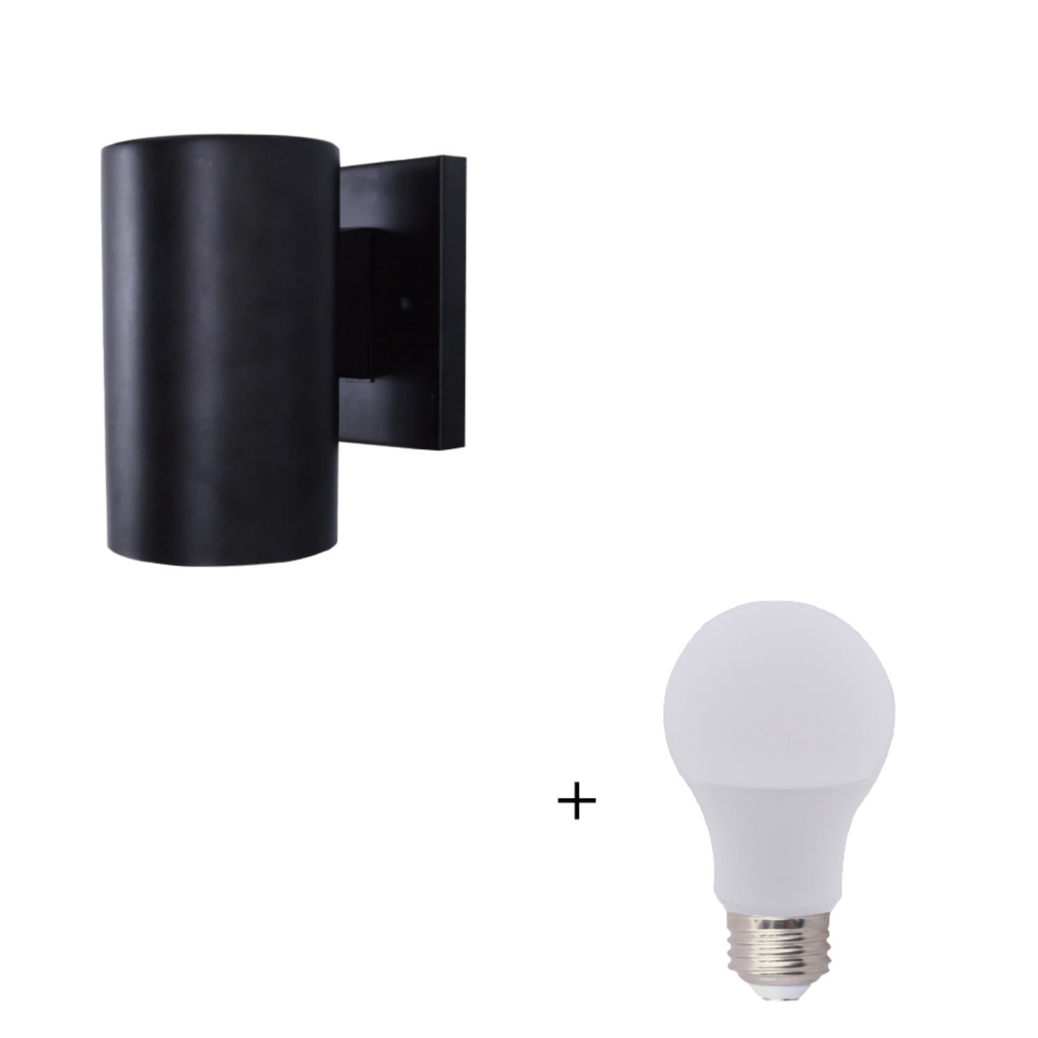 BH&G Stylish Cylinder Sconce Wall Light, E26 Base, Indoor/Outdoor Lighting Fixture, A19 60W Eqv