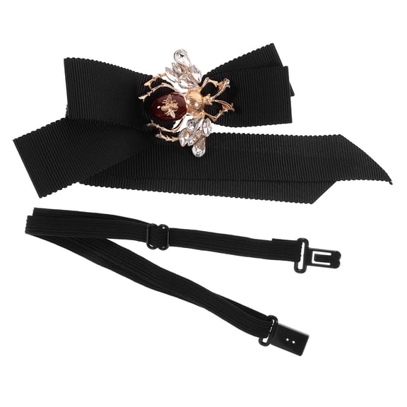 OFFIGAM Adjustable Black Bow Tie Back Pin for Stylish Costume Accessories and Formal Wear