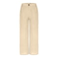 thumbnail image 6 of Bzhegqhd Women's Fashion Solid Color office Casual Button Zipper Elastic Waist Pocket Straight Pants, 6 of 8