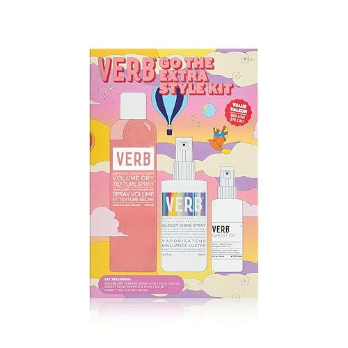 VERB kit de Coiffage Go the Extra avec Formules Légères pour Ajouter de la Brillance et du Volume, Obtenez de Superbes Cheveux en Déplacement