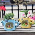 thumbnail image 7 of Flower Pot Zakka Cartoon Decoration Hand-painted Color Sprinkler Kettle Shape Cartoon Landscape Decoration Ornaments, 7 of 7