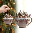 thumbnail image 2 of Gingerbread House Ornaments for Christmas Tree Gingerbread Christmas Decor With Rope Xmas 2D Acrylic Mug Hanging Rustic Farmhouse Ornaments for Tree Holiday Party New Year Home Decorations, 2 of 3