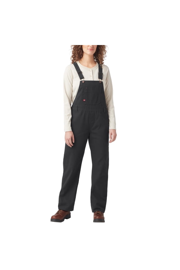 Women's Relaxed Fit Bib Overalls, Rinsed Black, Size 20W, Wide, FBW206