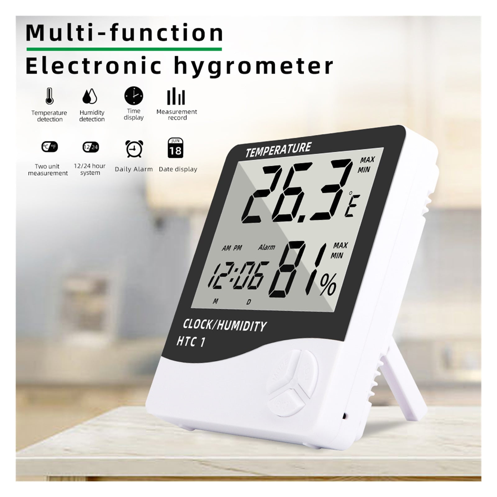 Digital Temperature Humidity Meter Electronic LCD Indoor Outdoor Thermometer Hygrometer ,Fast Response