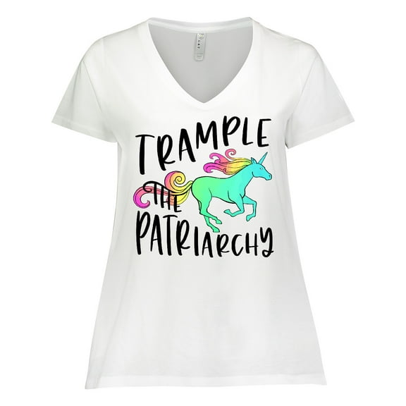 Inktastic Women's Rights Trample the Patriarchy Women's Plus Size V-Neck T-Shirt