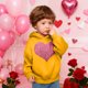 thumbnail image 5 of Sudadera con capucha y estampado de corazón de San Valentín, sudadera de manga larga para niños y niñas, chaqueta para niñas de talla mediana y grande., 5 of 7