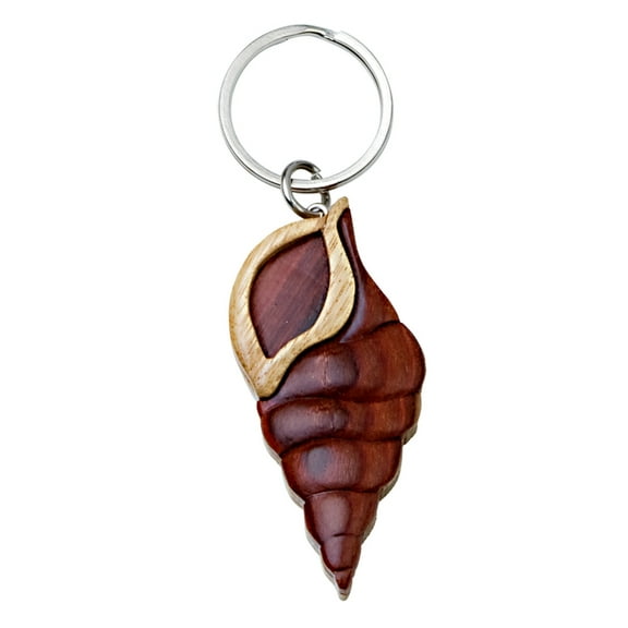 Sea Shell Wooden Keychain