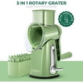 thumbnail image 7 of Rotary Cheese Grater with Handle - Vegetable Shredder with 5 Blades & Suction Base, Mandoline Slicer for Kitchen, 7 of 7