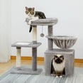 thumbnail image 3 of Cat tree Cat Tower for Indoor Cats 2 Styles Cat Activity Tree with Cat Scratching Posts Big Hammock and Removable Top Perch Grey ShopWise Round, 3 of 8