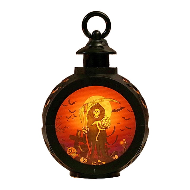 Linterna LED Negra Yuyangstore para Halloween y Navidad Cráneo