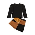 thumbnail image 1 of TheFound Girl's Two Piece Set Children's Thread Knitted Sweater Patchwork Skirt, 1 of 6