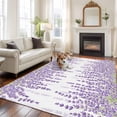 thumbnail image 2 of 8x10 Area Rugs for Living Room, Lavender Non Slip Area Rugs for Kitchen Bedroom Entryway, Spring Botanical Purple Flowers Leaves Plants Washable Carpet Runner Rug Floor Mats for Bedroom Home Decor, 2 of 8