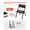 thumbnail image 5 of VEVOR Wooden Folding Chairs with Leather Cushion,Set of 2, Portable Foldable Cushion Chair with Wooden Frame,Easy Assembly, Modern Leather Padded Dining Chair for Office, Wedding, Party, Home, Black, 5 of 9