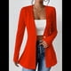 thumbnail image 5 of Chaqueta de Traje Informal de Oficina para Mujer, de Larga, con un Botón y Abertura Frontal, con Diseño de Gofre Gran Rojo L, 5 of 8