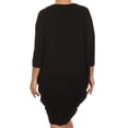 thumbnail image 4 of MOA Collection Women's Plus Size Casual Loose Fit Dolman Sleeve Midi Dress, 4 of 5